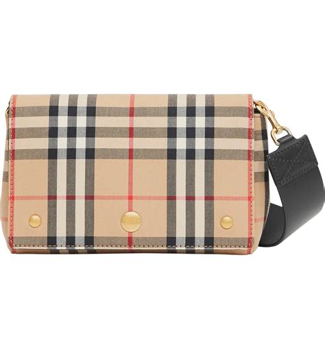 burberry note vintage checked crossbody bag